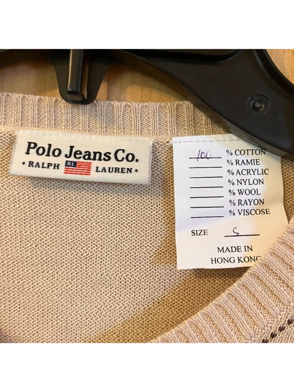 Ralph Lauren Polo Womens Vintage 90s Argyle Cardigan Sweater Small Beige FA NWOT - Picture 8 of 12